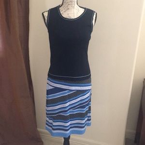 Polka dot and striped skirt